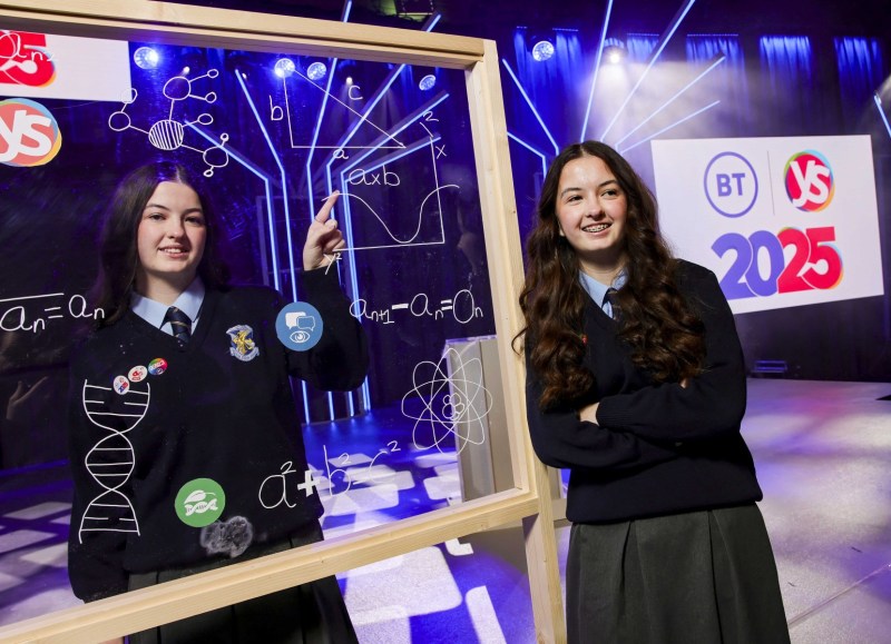 Pictured are twin sisters Ashlee and Aimee Keogh aged 18 from Tallaght Community School who were on hand to launch the 2025 BT Young Scientist and Technology Exhibition and Primary Science Fair which takes place from January the 08 until Saturday the 11th in the RDS, Dublin.
Thousands of school students will descend upon the RDS Dublin this week to participate in the 2025 BT Young Scientist & Technology Exhibition and Primary Science Fair. The BTYSTE, which is one of the leading school science, technology, engineering, and mathematics (STEM) exhibitions in the world, annually showcases incredible STEM focused ideas in project entries from secondary school students aged 12-19 years.
President of Ireland, Michael D. Higgins will officially open the 2025 exhibition tomorrow at a special ceremony for students, teachers, and partners. The ceremony will be streamed live on the BTYSTE
website and on Facebook Live from 2pm.
Photo Chris Bellew / Fennell Photography